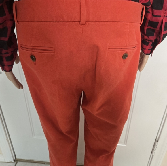 Classy J.Crew Stretch Cotton Sz 8 Pants In A Beautiful Tomato Red - Picture 2 of 12